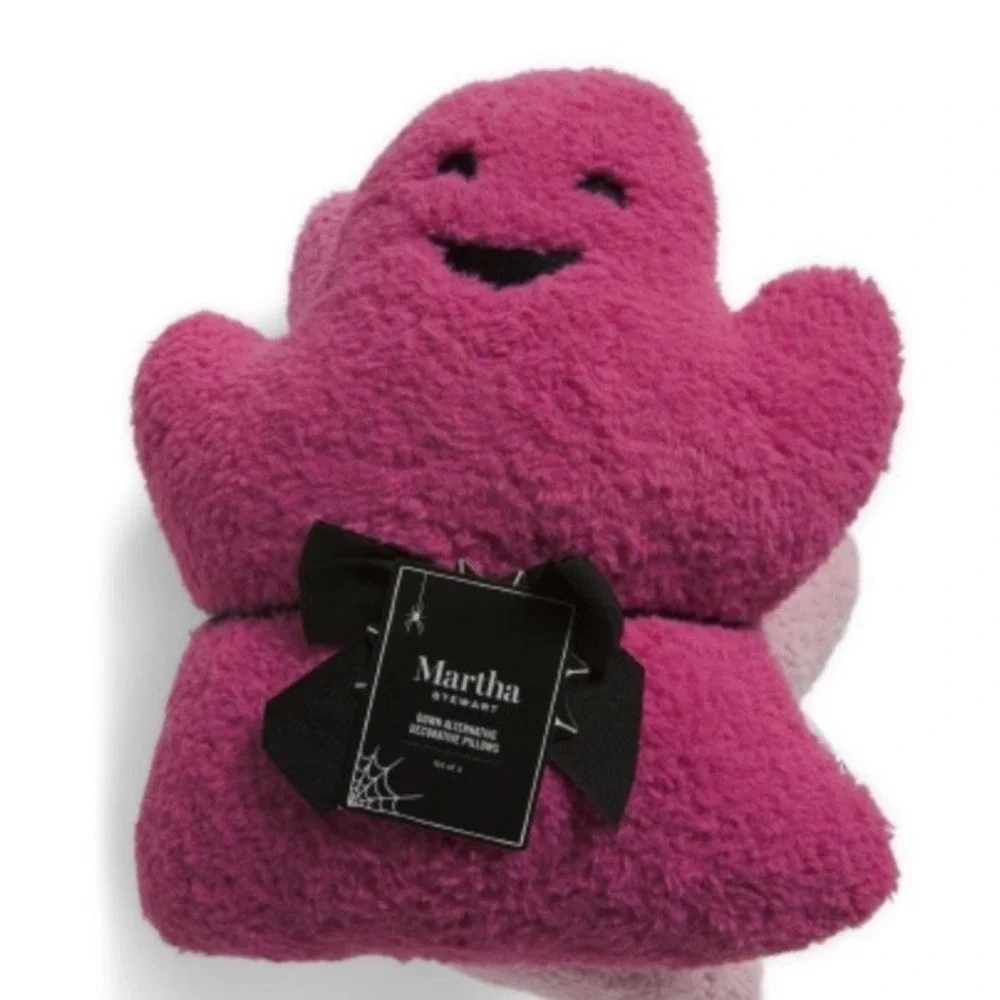 NEW Martha Stewart 14x16 3 Pack Pink‎ Pinks Ghost Shaped Halloween Decor Pillows